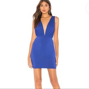 Jade Double V Dress in Cobalt